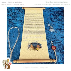 Custom Paper Scroll Love letter card wood rods Valentines Anniversary Wedding vows him her Shower Engagement Greeting card Art Wall hanging