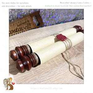 Custom scrolls rolled on wooden rods Wedding vows him her Love letter Valentines Engagement Anniversary gift Greeting card Wall Art Decor