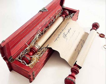 Handmade Medieval Paper Scroll: Wax Seal Love Letter, Poem, Wedding Vows