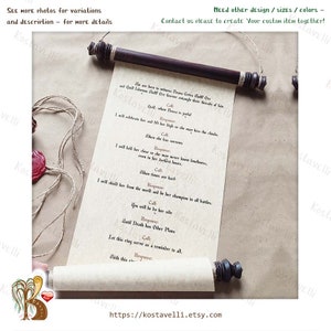 Custom Long Paper Scroll – Personalized Love Letter on Wooden Rods, Wedding Vows for Him or Her, Anniversary, Engagement Gift Greeting Card