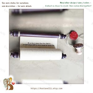 Customized rolled scroll Wedding vows him her on wooden rods Love letter Valentines Anniversary Shower Engagement Greeting card Wall hanging