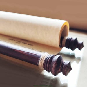 Custom Wedding Vow Scroll: Wax Sealed Love Letter on Wooden Rods