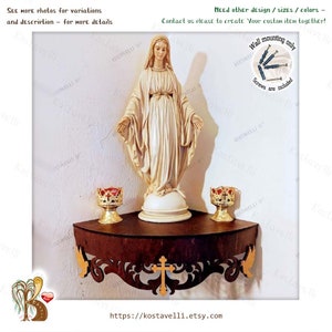Wooden Corner Display Float Shelf Catholic Christian Orthodox Prayer ...
