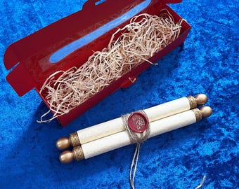 Gift Box & Custom Wax Seal for Our Paper Scrolls