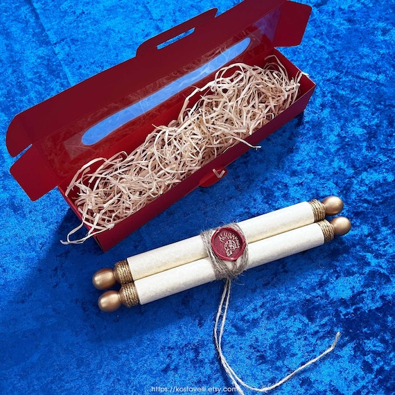 Gift Box & Custom Wax Seal for Our Paper Scrolls