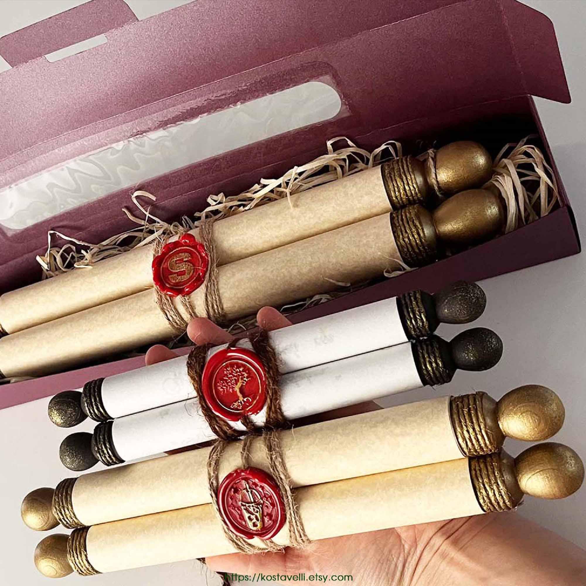 Custom Paper Scroll With Wooden Rods: Wedding Vows, Love Letter - Etsy