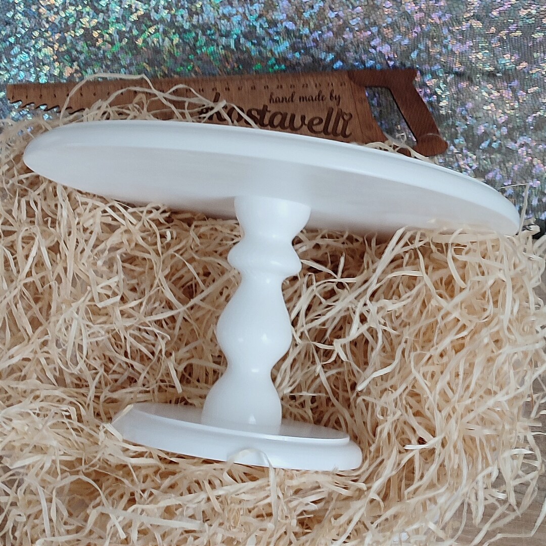 Cake Stand Wood Modern Cake Stand Wedding Cake Stand White Etsy