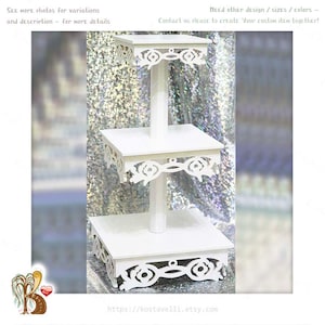 3-Tier Wooden Cupcake Stand: Wedding Dessert Display