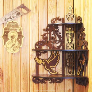 Wooden Corner Altar Shelf: Catholic, Christian, Orthodox Home Decor
