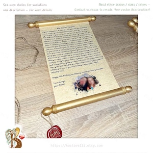 Custom Paper Scroll Medieval Manuscript Love letter card Valentines Anniversary Wedding vows him her Shower Birthday Greeting card Art Wall