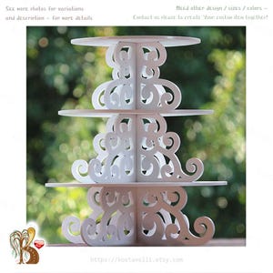 3-Tier Wooden Cupcake Stand: Dessert Display for Wedding, Anniversary