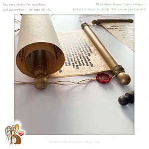 Ancient Paper Scroll Custom Greeting card Love letter Valentines Anniversary Wedding vows him her Shower Engagement Wall hanging wood rods