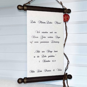 Personalized Wedding Vows Scroll: Custom Love Letter, Wax Seal & Wooden Rods
