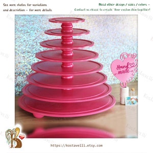 Wooden Macaron Tower: 2-8 Tier Dessert Stand, Wedding Display