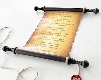 Personalized Medieval Scroll Love Letter with Wax Seal – Custom Ancient Parchment Greeting Card