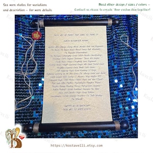 Wedding Scroll Greeting Card | Anniversary Love Letter Card Paper Scroll, Rustic Scroll Medieval, Personalized Gift Manuscript Seal Handmade