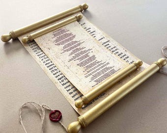 Pergamino de votos matrimoniales personalizado: recuerdo de aniversario con foto