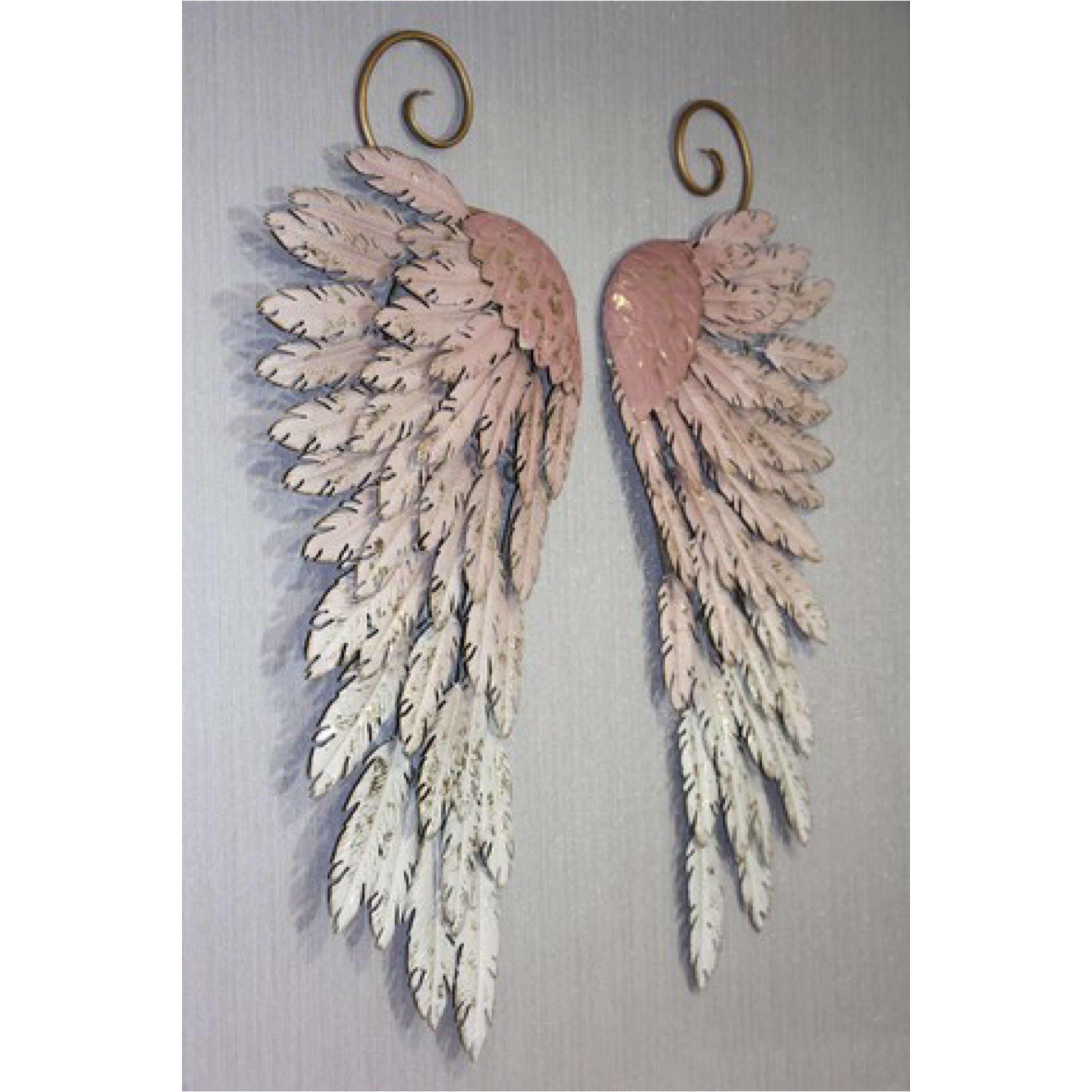 Metallic Pink Angel Wings Wall Art by Arthouse Etsy