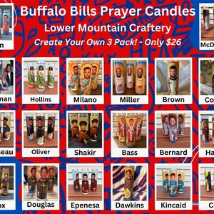 Make Your Own Buffalo Bills Prayer Candle 3 Pack Set