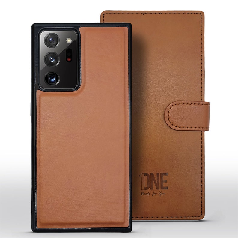 Samsung Note 20 5G Ultra 2-in1 Brown Magnetic Leather Case Removable Wallet Folio Book Wallet Cover for Samsung Note 20 Ultra 6.9\u2019\u2019
