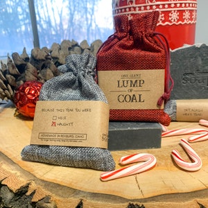 Lump of Coal Soap Stocking Stuffer | Organic Handmade Body Soap | Christmas gag gift white elephant | Nourishing Hand Soap | Christmas Soap