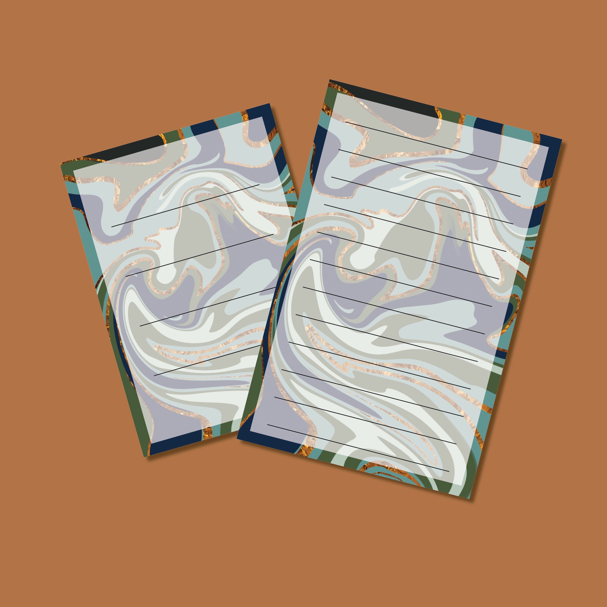 Gold and Green Marble Digital Printable Stationery Pack Writing Paper ...