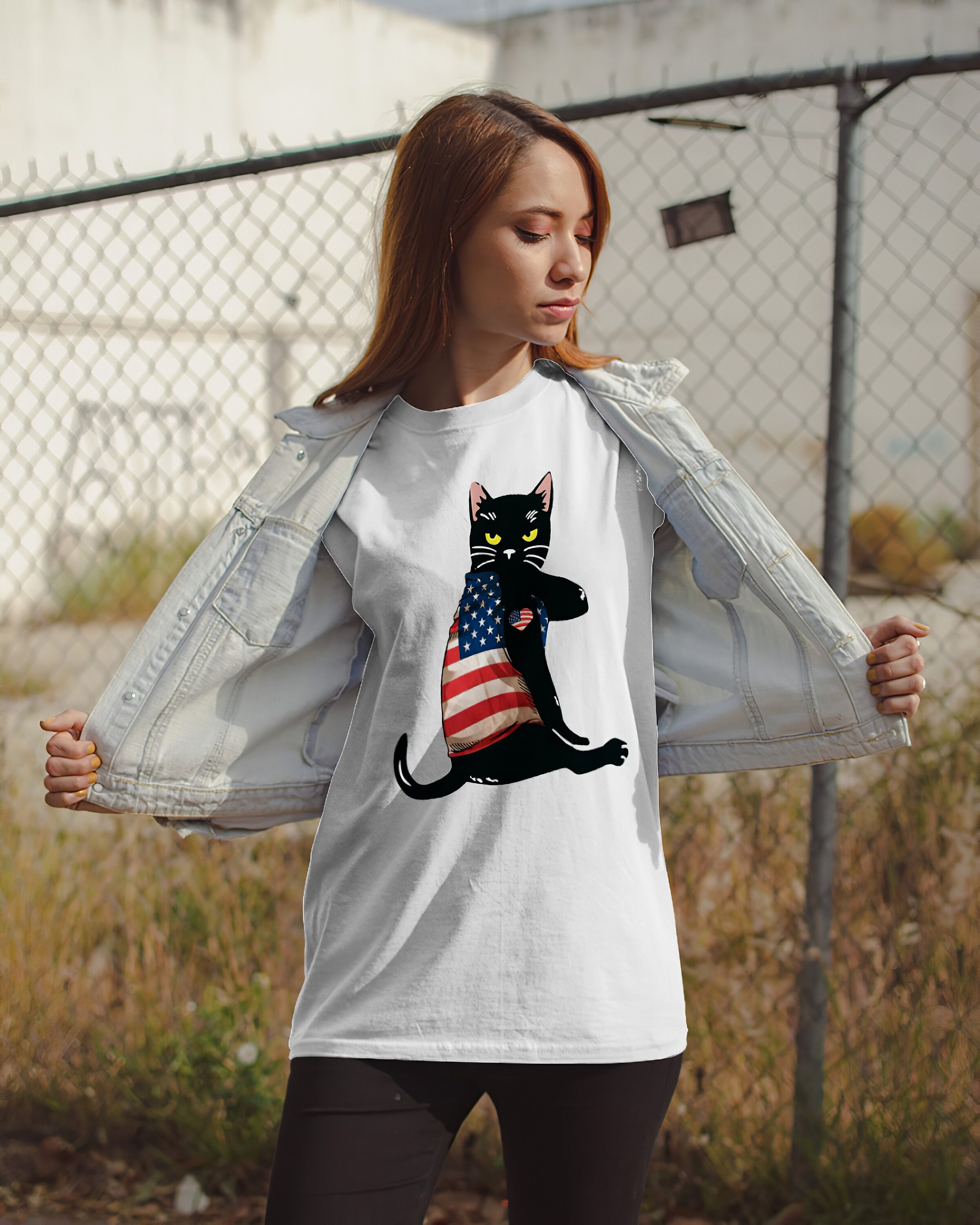 cat patriotic shirt