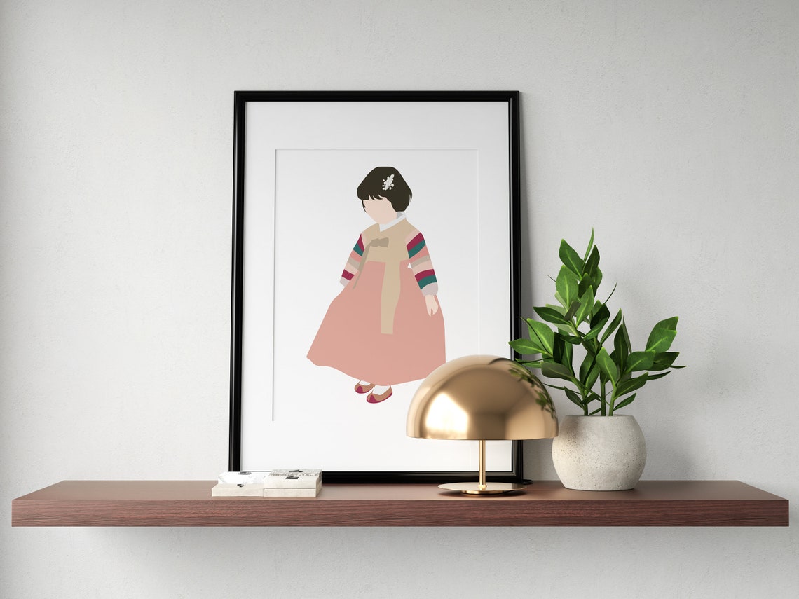 Hanbok Kids 2 Korean Art Print Korean Traditional Korean | Etsy