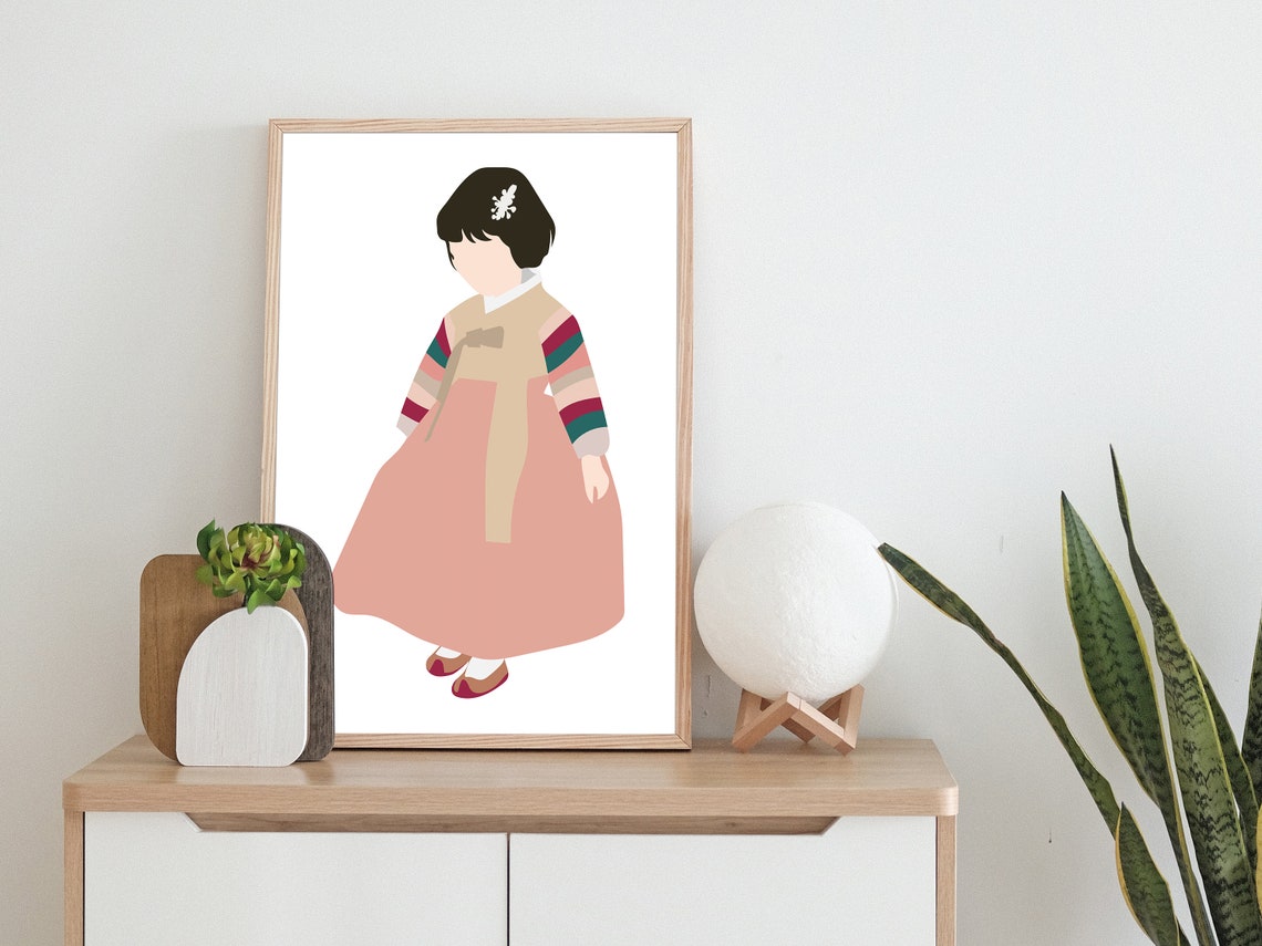 Hanbok Kids 2 Korean Art Print Korean Traditional Korean | Etsy