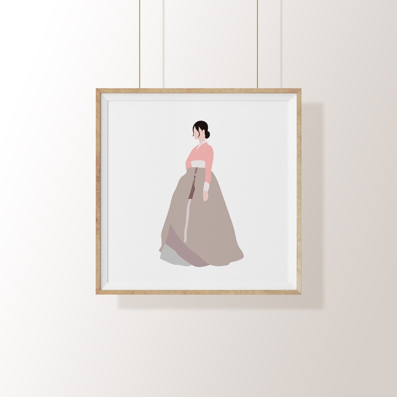 Hanbok Woman 1 Korean Wall Art Korean Traditional Clothes | Etsy