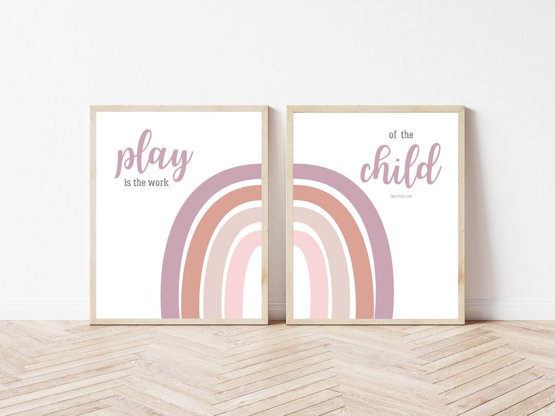 Play is the Work of the Child Rainbow Printable Montessori Decor Muted ...