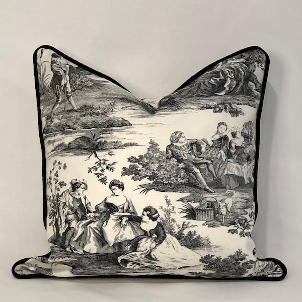 Toile Pillow Cover Etsy