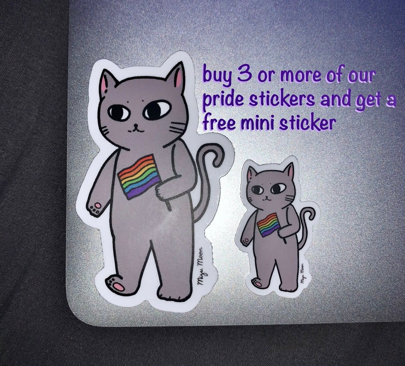 Asexual Pride Flag Cat Vinyl Sticker - Etsy