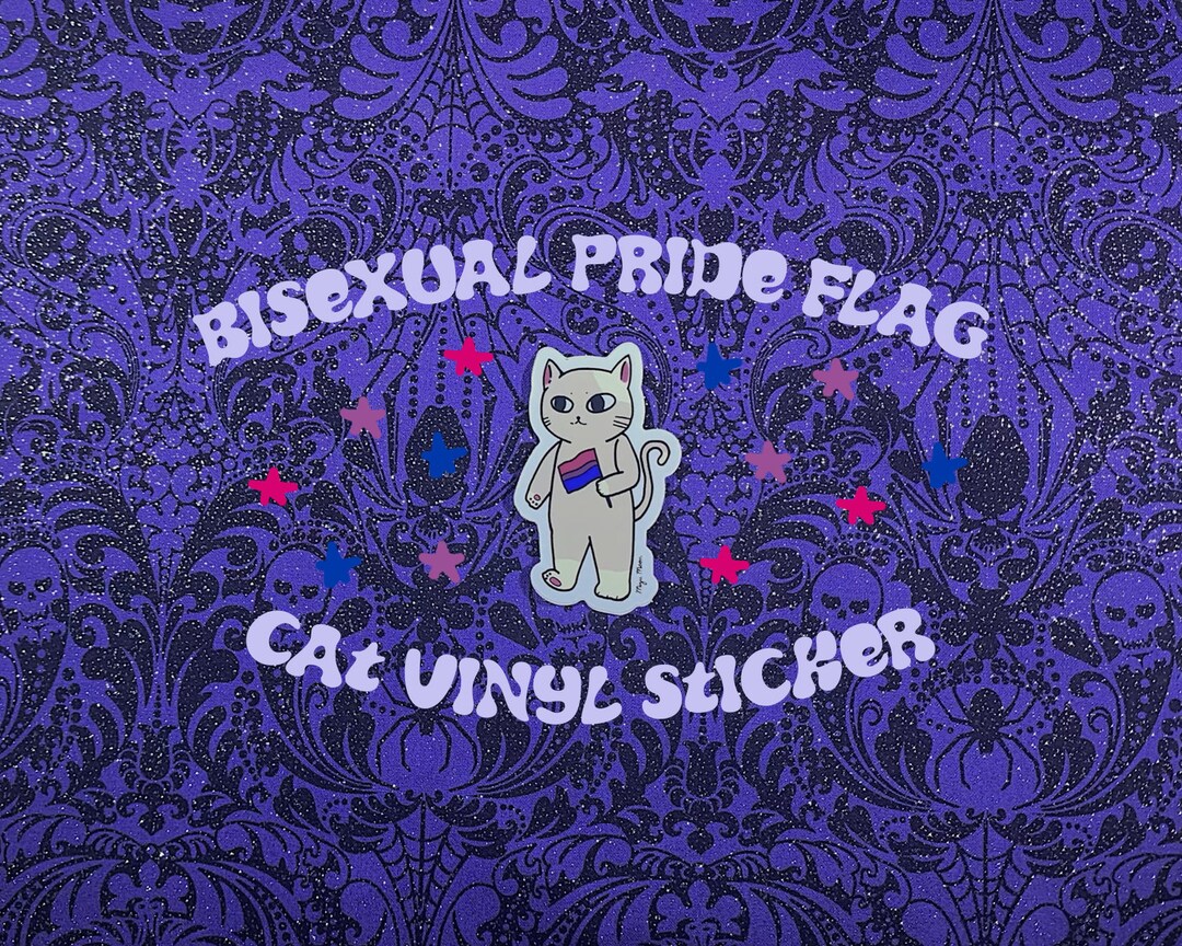 Bisexual Pride Flag Cat Vinyl Sticker - Etsy