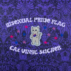 Bisexual Pride Flag Cat Vinyl Sticker