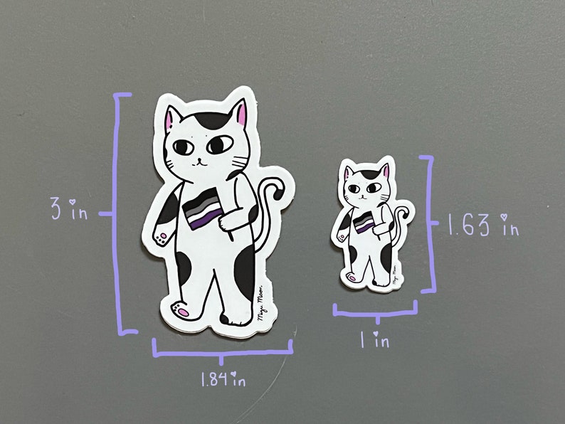 Asexual Pride Flag Cat Vinyl Sticker - Etsy