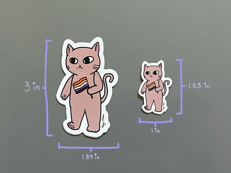 Lesbian Pride Flag Cat Vinyl Sticker - Etsy