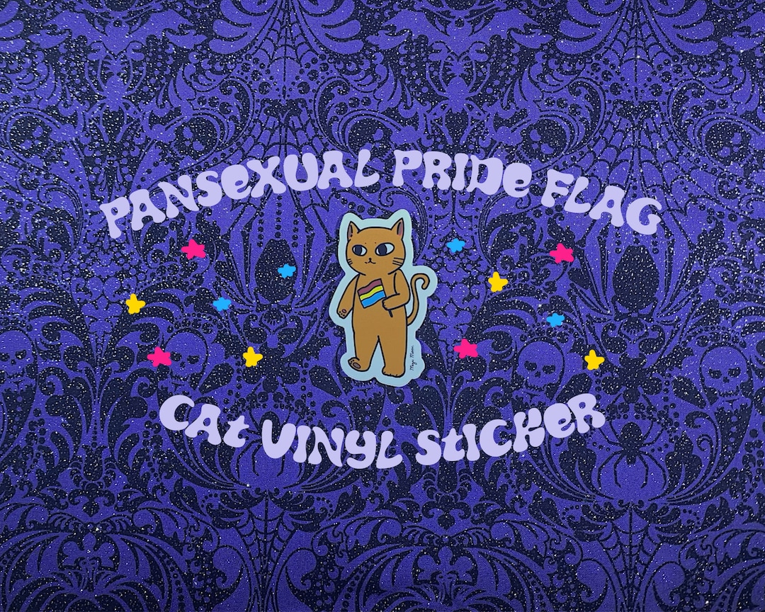 Pansexual Pride Flag Cat Vinyl Sticker - Etsy