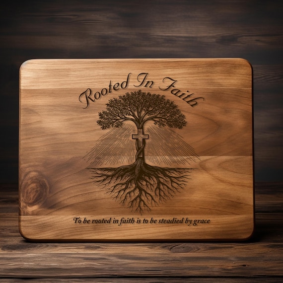 Rooted in Faith SVG and PNG: Christian Laser Engraving File (Digital Download)
