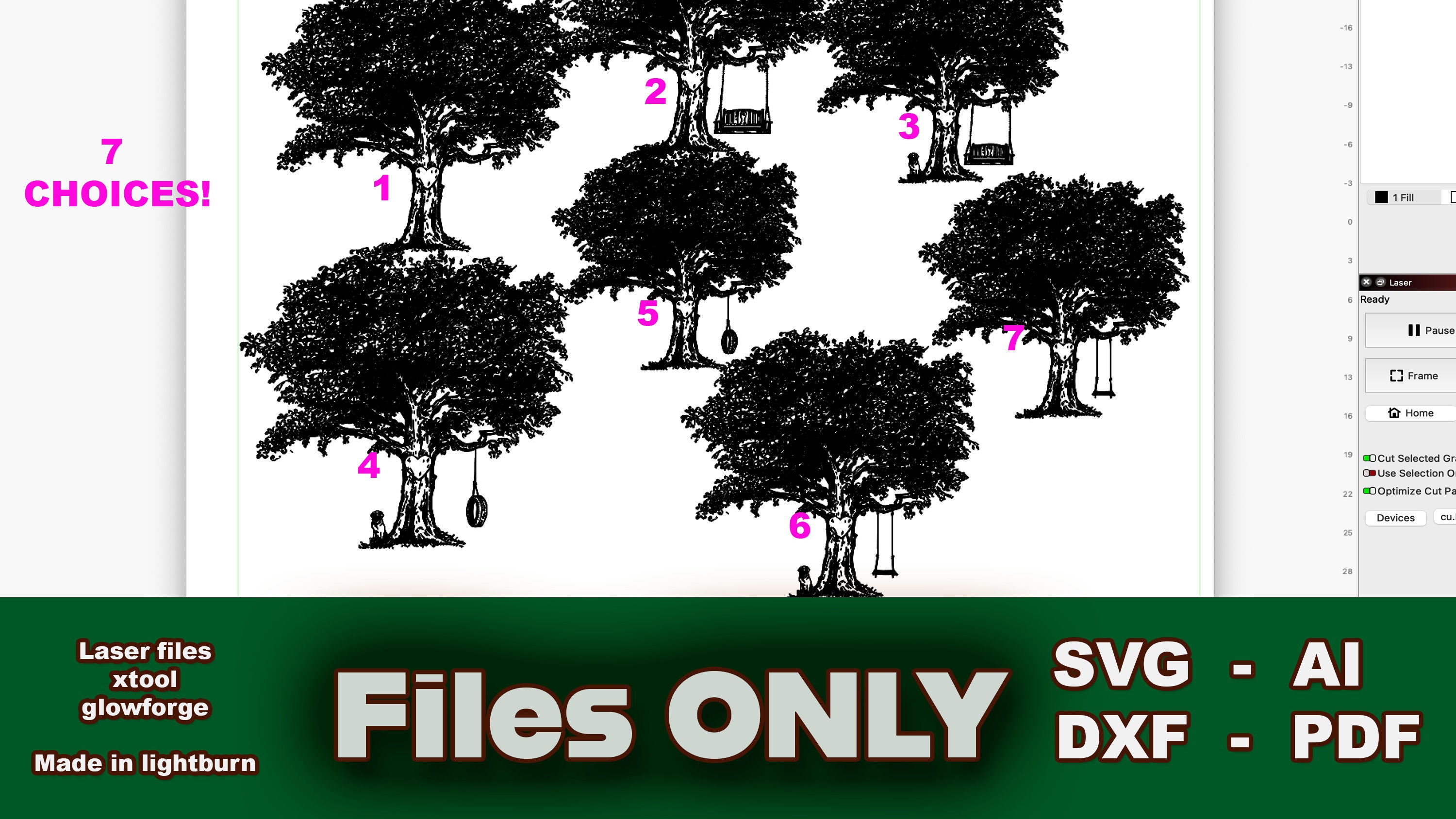 Tree With Initals R S Cutting Board | Wedding |tree Initials SVG | Laser Cut File, Dog Swing ...