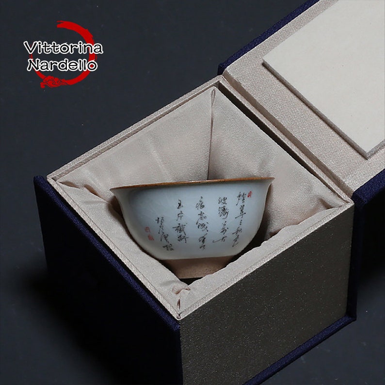 Chinese Calligraphy And Painting Teacup Vintage Tea Cups Ceramic Teacups Collectible Teacup Cups Gift For Tea Lover Gift Package