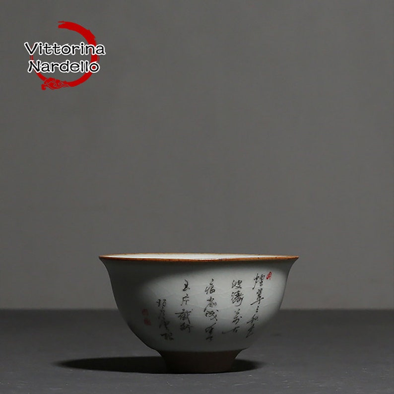 Chinese Calligraphy And Painting Teacup Vintage Tea Cups Ceramic Teacups Collectible Teacup Cups Gift For Tea Lover Gift Package
