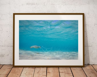 Turquoise wateren foto, aangepaste print of canvas