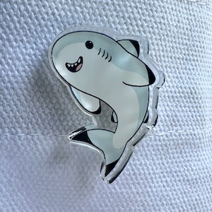 Shark Pin - Black Tip - Acrylic
