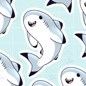 Cute Black Tip Reef Shark Vinyl Sticker
