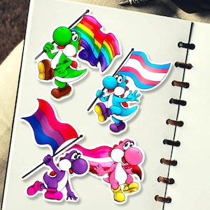 Yoshi PRIDE 3” vinyl stickers - 10 Various Flags