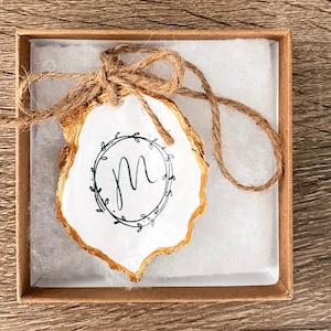 Custom Oyster Shell Ornament | Charm | Gift Tag