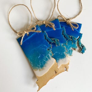 Rhode Island Ocean Epoxy Ornament