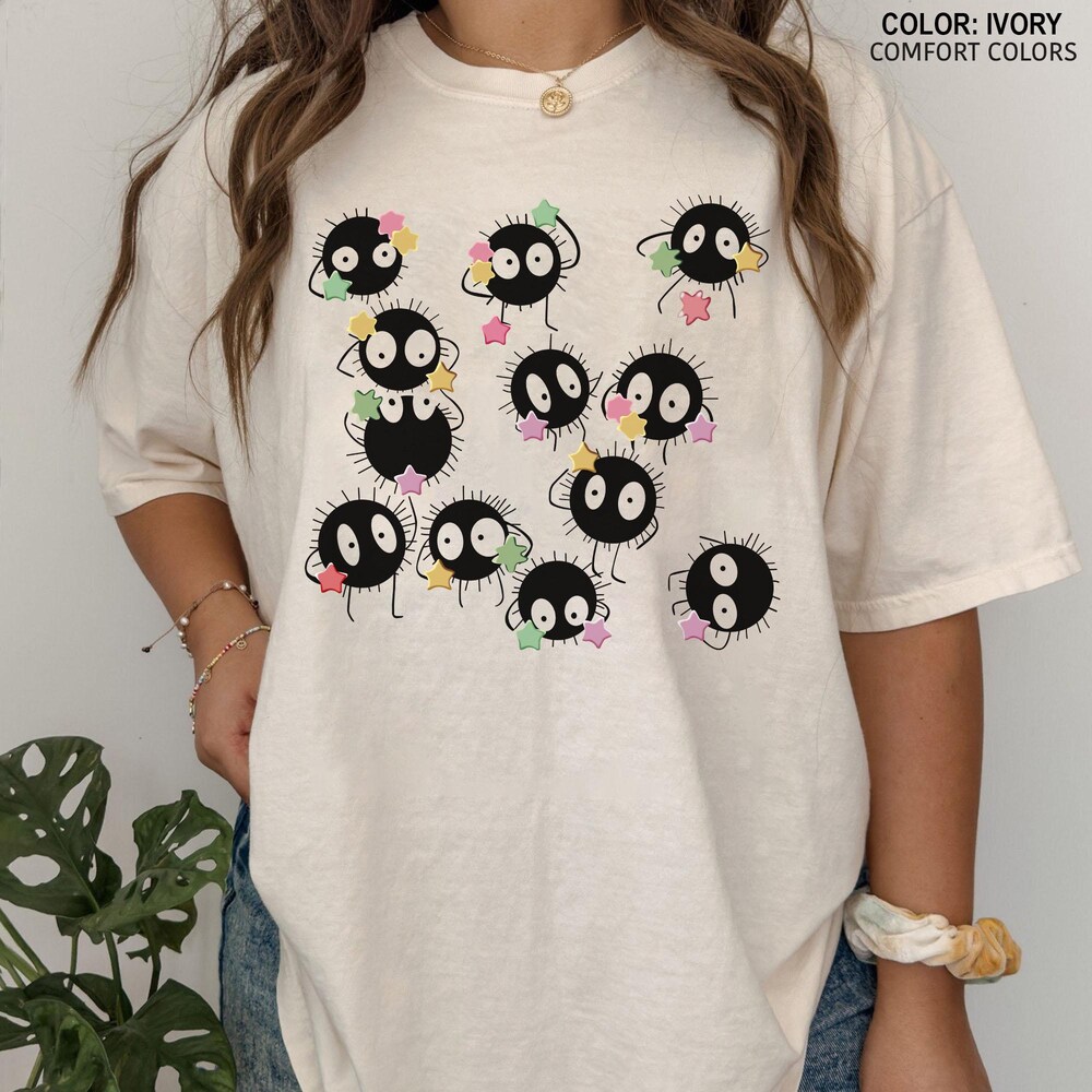 Sootballs Susuwatari Shirt, Spirited Away Shirt, Studio Ghibli Shirt, The Soot Sprites, Hayao Miyazaki, Gift For Anime Lovers