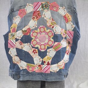Upcycled  Plus Size Torrid Size 2 Quilted Jean Jacket - One of a Kind Patchwork Denim Coat, Sustainable Boho Cottagecore Outerwear